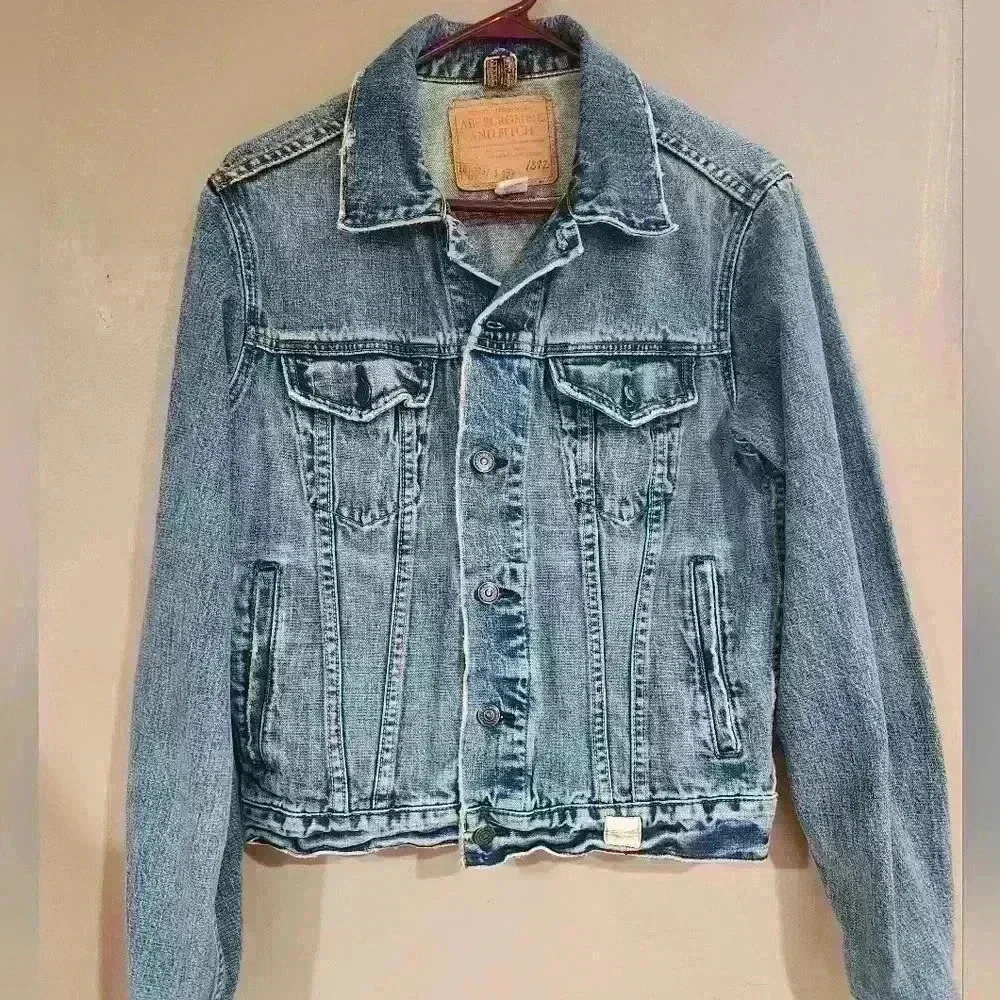 Vintage Abercombie & Fitch denim jacket size S blue